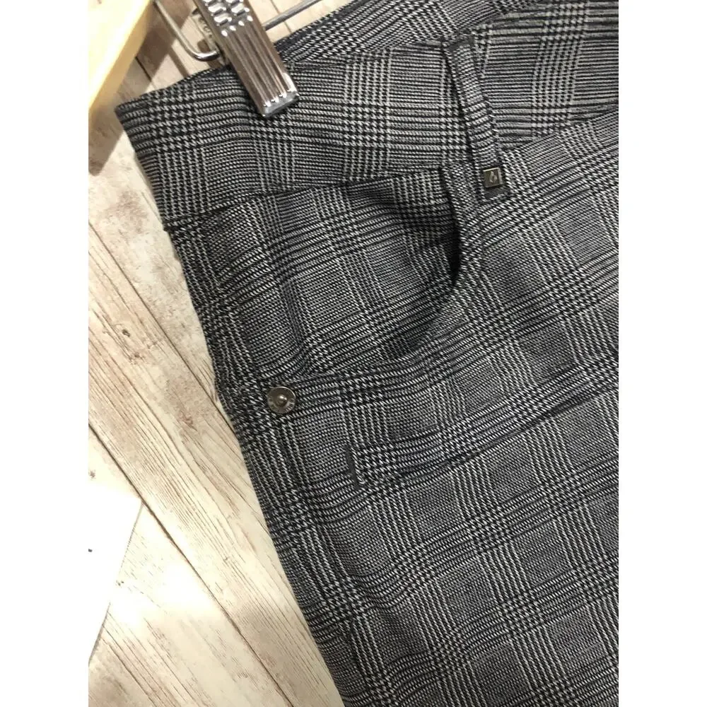 Blue Fire Co Pants Mens 27x30 Plaid Business Chino Gray Career Stretch N69